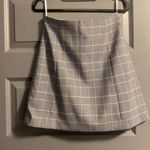 Aritzia Babaton Plaid Hopper Mini Skirt Cairo Gold Classic Size 8
